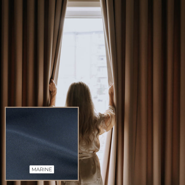 Ondulation Rideaux Mat - Marine - Stores Rabais