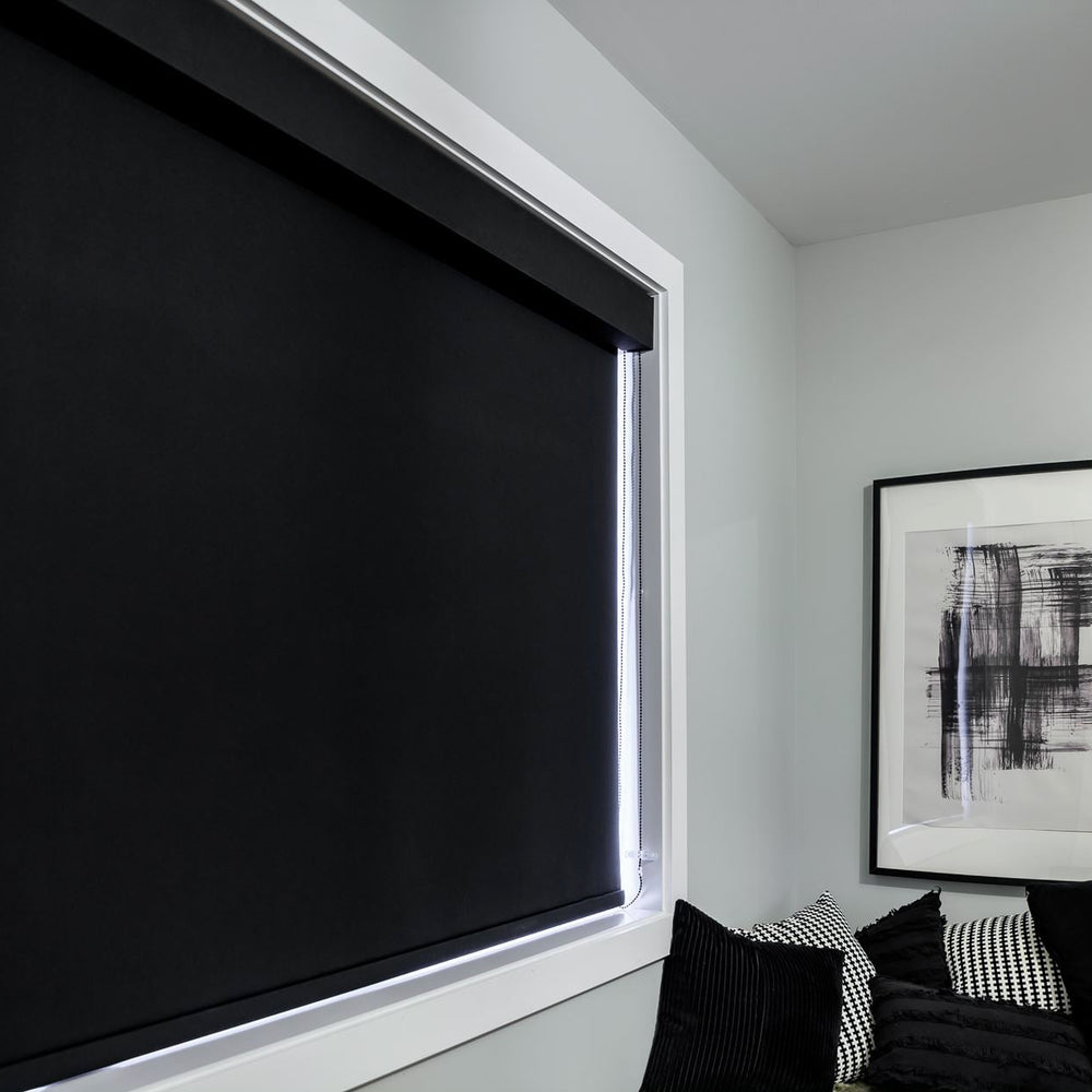 Toile Opaque Naturelle - Noir - Stores Rabais