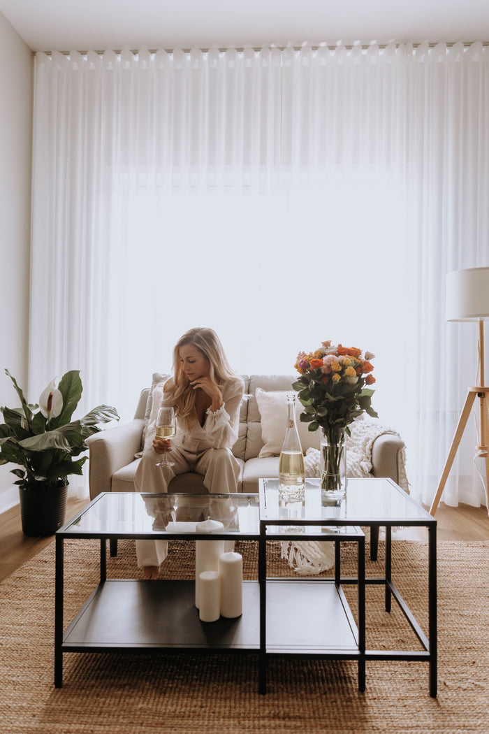 Ondulation Voilage effet Lin - Blanc