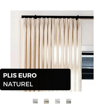 Natural Euro pleats curtains