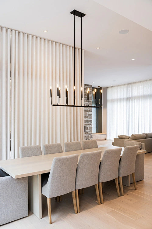 Rideaux sur mesure pour salle à manger