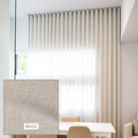 Ondulation Rideaux Classique - Beige - Stores Rabais