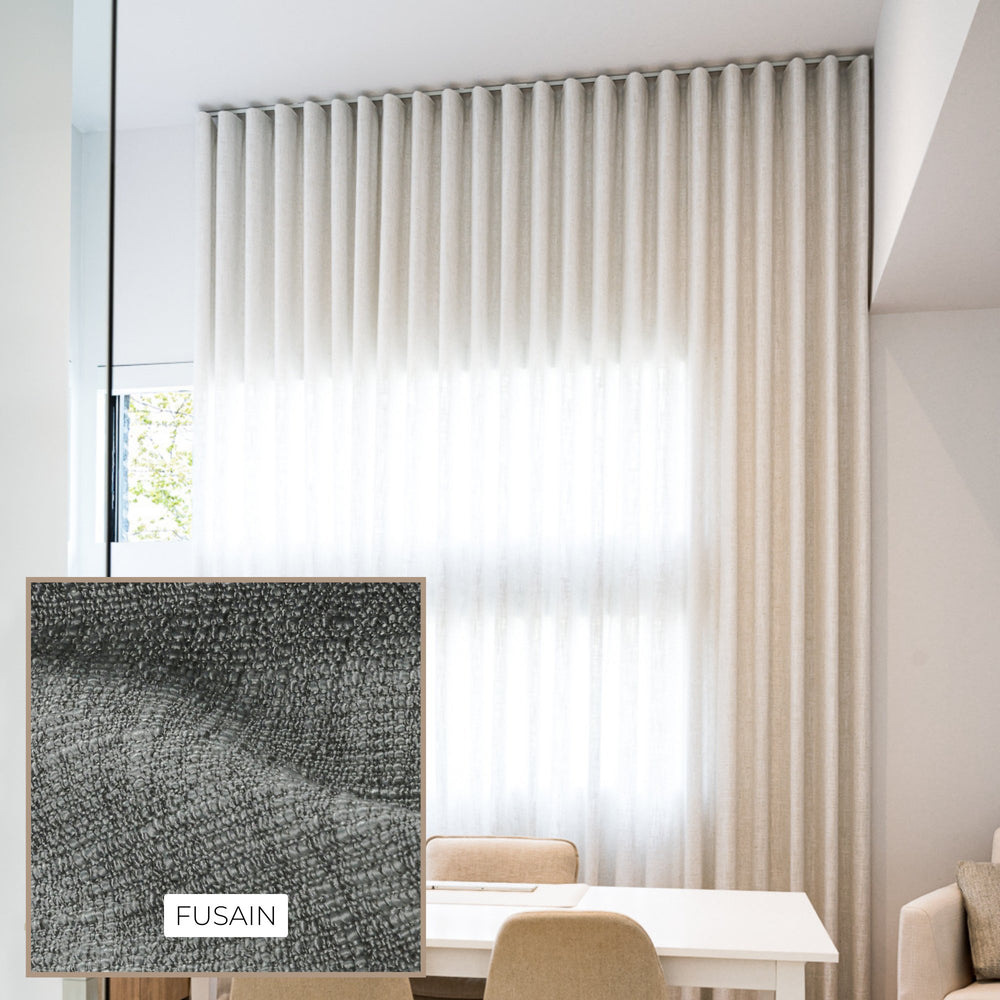 Ondulation Rideaux Classique - Fusain - Stores Rabais