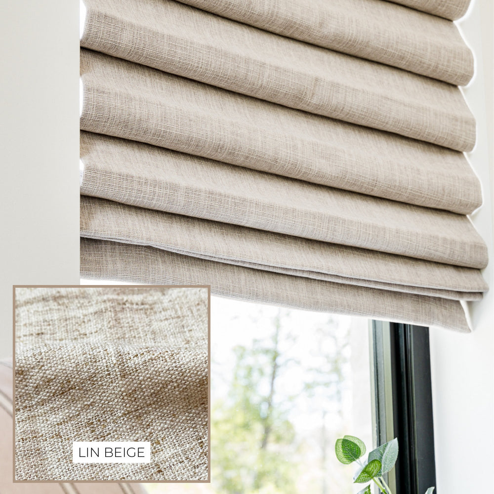 Store Romain Naturel - Lin Beige - Stores Rabais