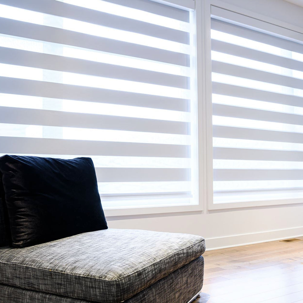 Toile Alternée Extra Large - Blanc Polaire - Stores Rabais