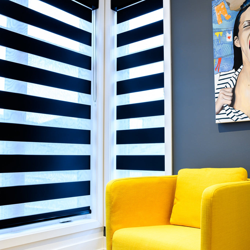 Toile Alternée Extra Large - Noir - Stores Rabais